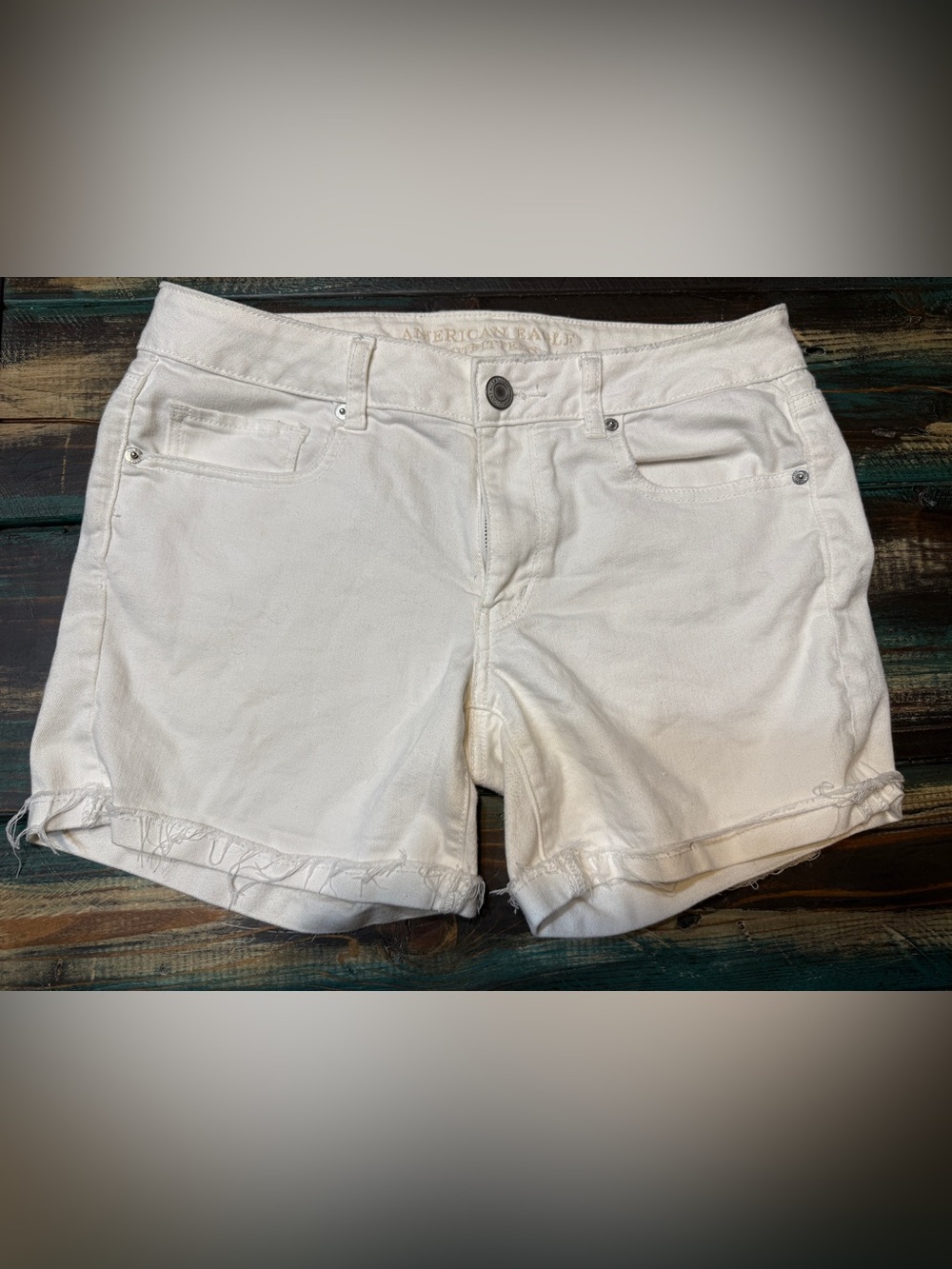 American Eagle Outfitters White Denim Cutoff Shorts